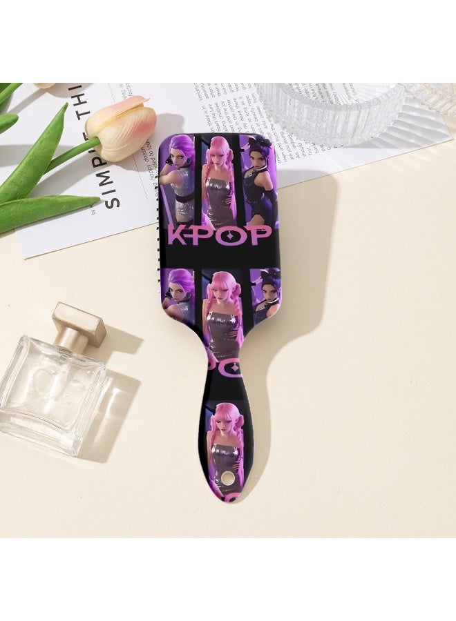 Bincoo 4 Pcs Kpop Girl Group Element Pattern Print Air Cushion Comb,Hair Cleaning Massage,Portable,Promote Hair Growth And Relieve Stress,Natural Environmentally Friendly,Styling Tools,Suitable For All Hair Types - Image 5
